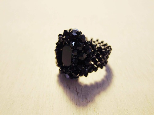 GRAN.philosophy LUXE  Swarovsky Ring  'All Black'