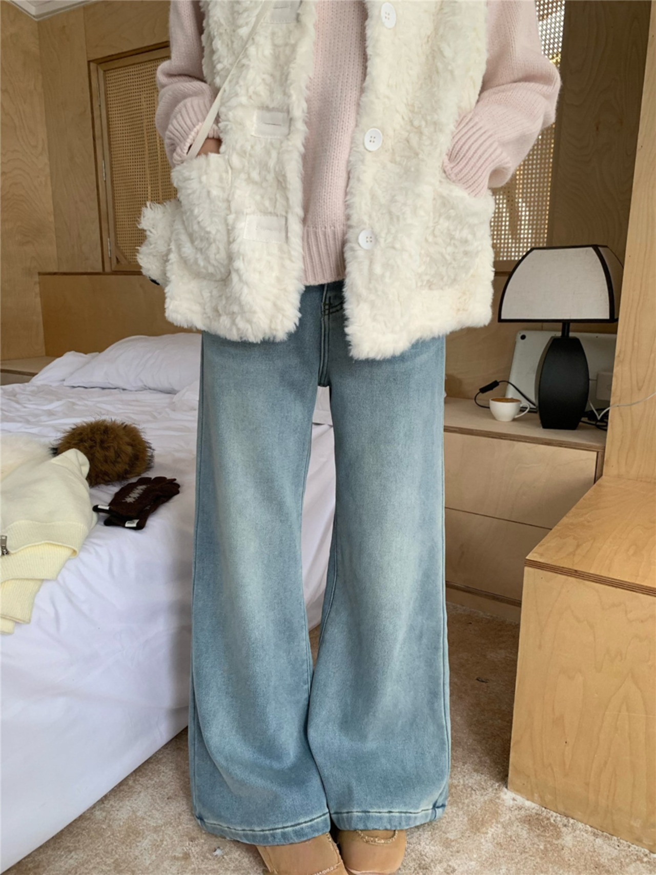 裏起毛ストレートデニム LK1807