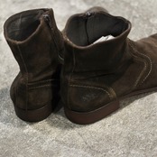 stitch design suede side zip boots