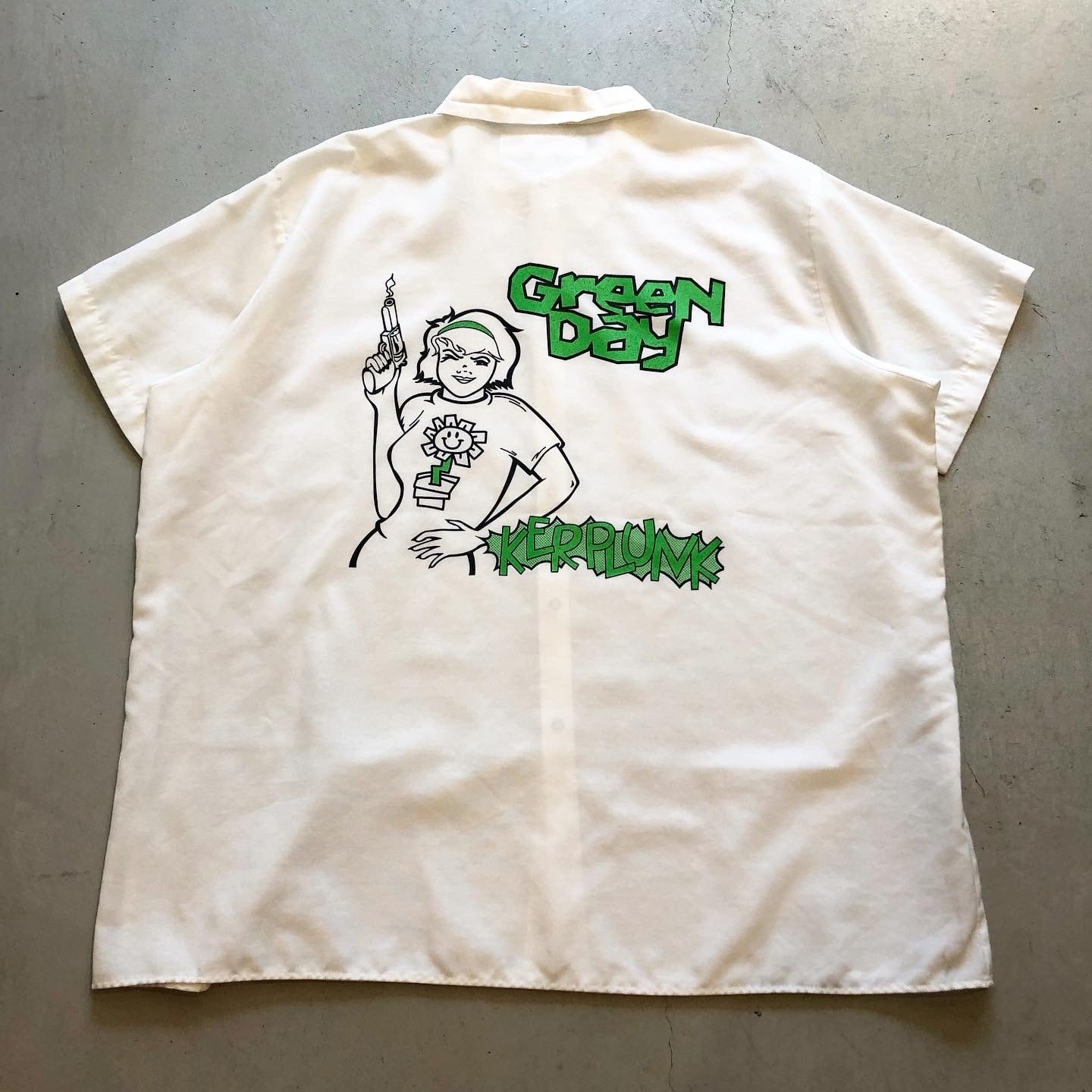 ~00s Green Day "KERPLUNK" work snap shirt【高円寺店】