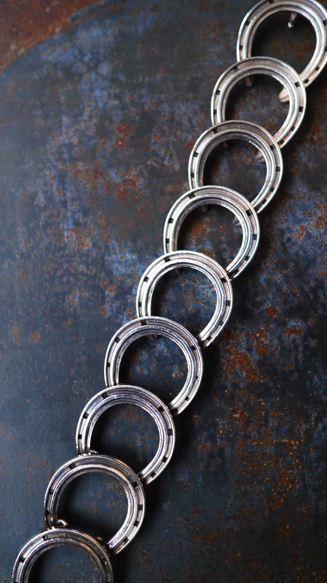 【ヴィンテージ】グッチ　メンズ　レディース　ブレスレット　レザー　シルバー925 1970s】GUCCI グッチ ホースシュー ブレスレット 《シルバー925