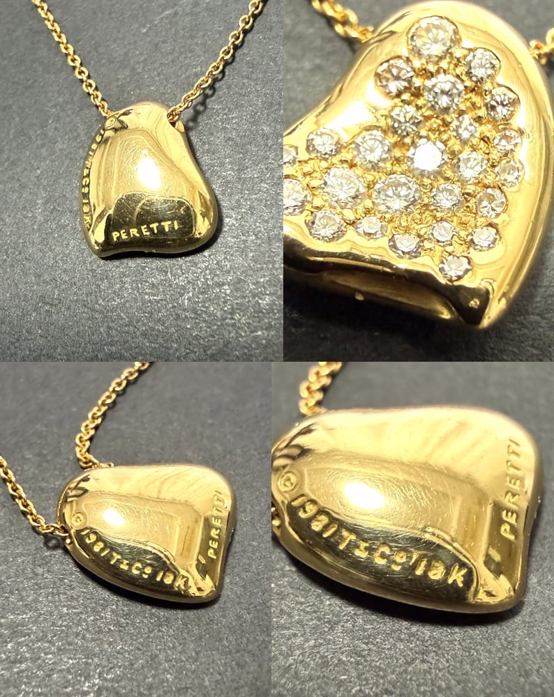 TIFFANY ティファニー K18 YG エルサペレッティ フルハート パヴェ