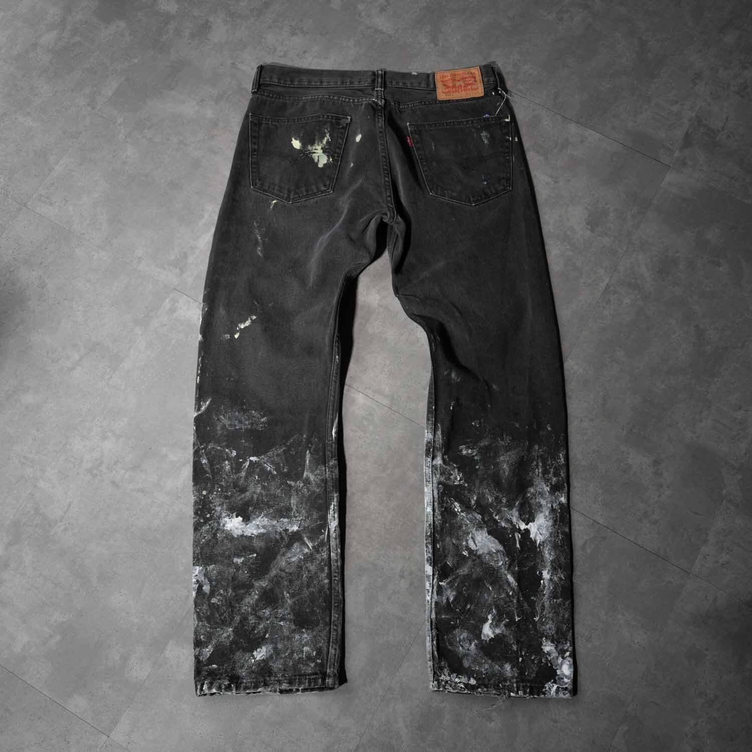 Levi's 505 W33×L32 Fade Black Denim Pants 