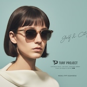 TURF PROJECT 日本製偏光レンズ搭載サングラス［人気のボスリントン］運を呼ぶ和柄デザイン付き  UV100％カット/UV400    ケース付き　形：ボスリントン　色：ブラック　レンズ：ライトブルー　/ TPPF-58284-col.1 BK