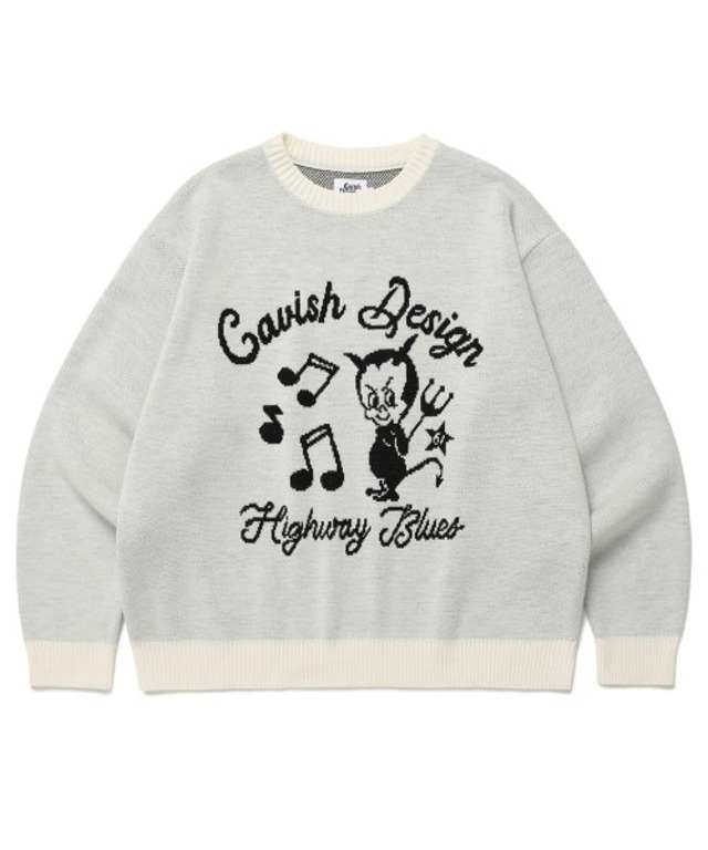 [CAVISH] 61ROAD KNIT SWEATER BLACK(CV2ESUK600A)