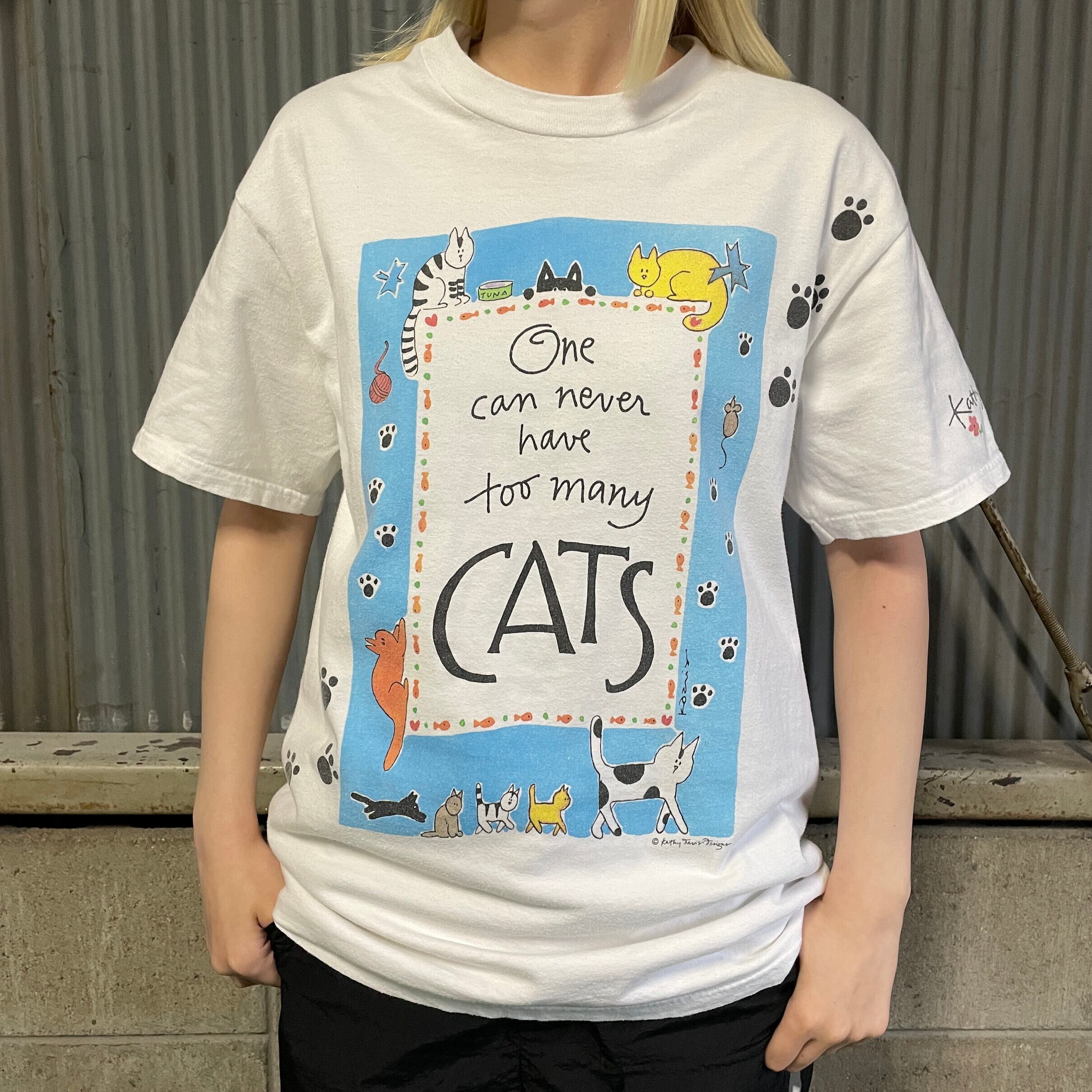 90年代 ”Kathy Davis ” ケイティ デイヴィス 猫 プリントTシャツ