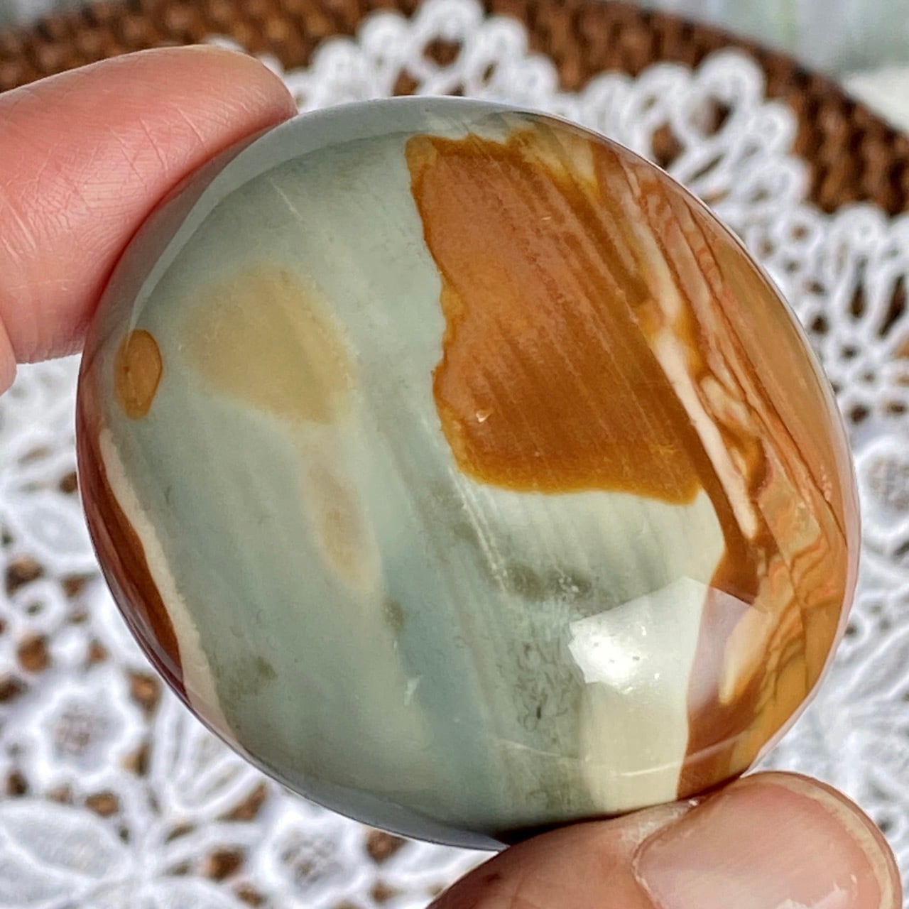 ポリクロームジャスパーのパームストーン Polychrome Jasper Palm