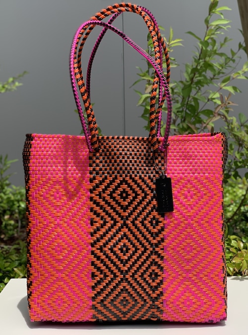 M Mercado Bag (Long handle) Pink/Black/Orange