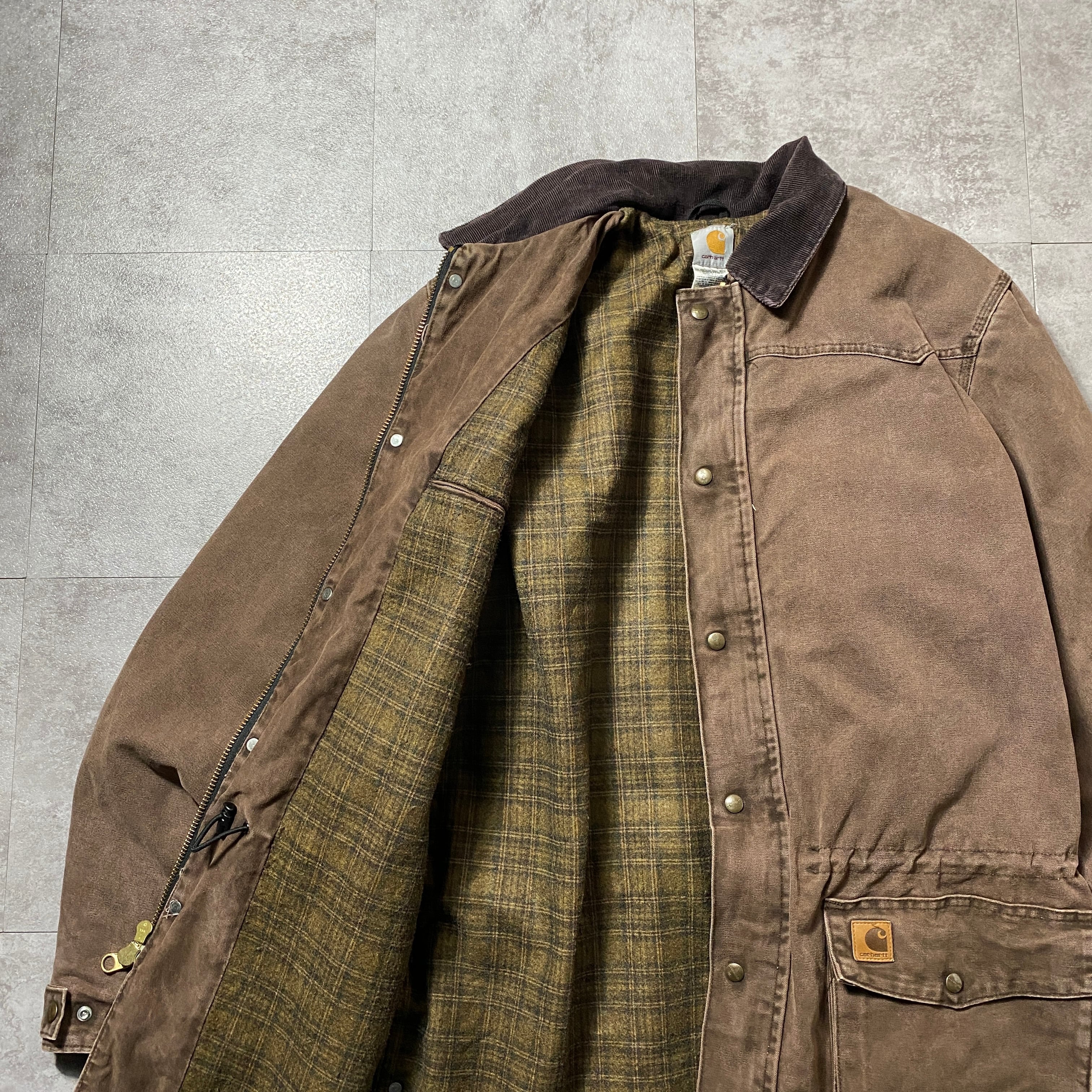 00's carhartt カーハート レザーパッチ コーデュロイ襟 ライナー