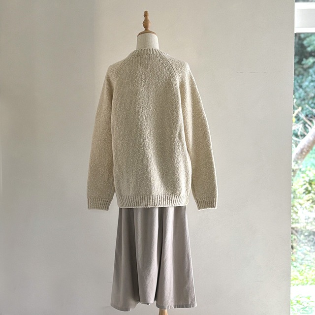 [men's] renew-wool raglan pullover 　リニューウールラグランプルオーバー　ニット　evam eva