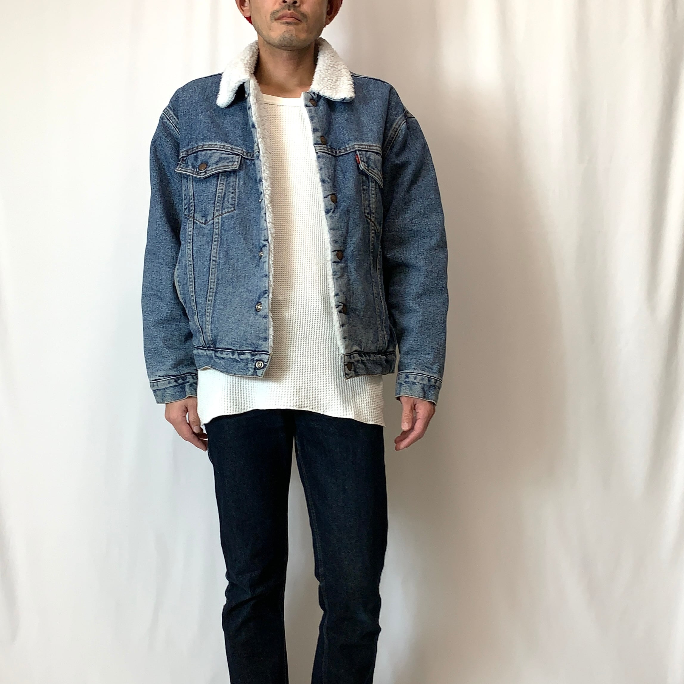 vintage old 80s 90s LEVI'S denim Boa jacket リーバイス デニムボア