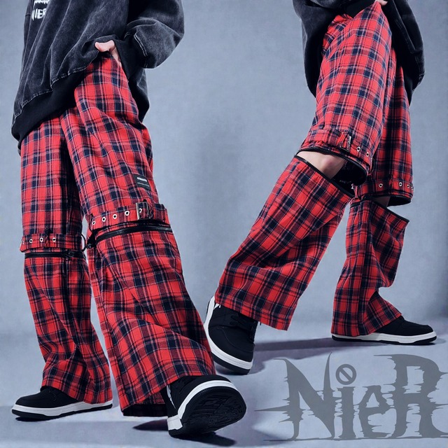 超軽量 3WAY CONVERTIBLE RED CHECK PANTS
