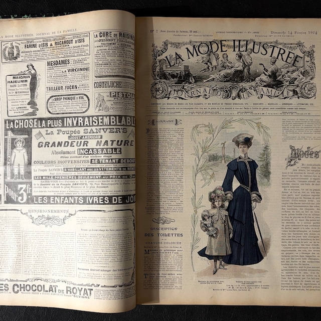 1904年  La mode illustree ラ・モード イリュストレ 銅版画 ファッションプレート フランス 服飾 レース リメイク ハンドメイド アンティーク モード ファッション 6