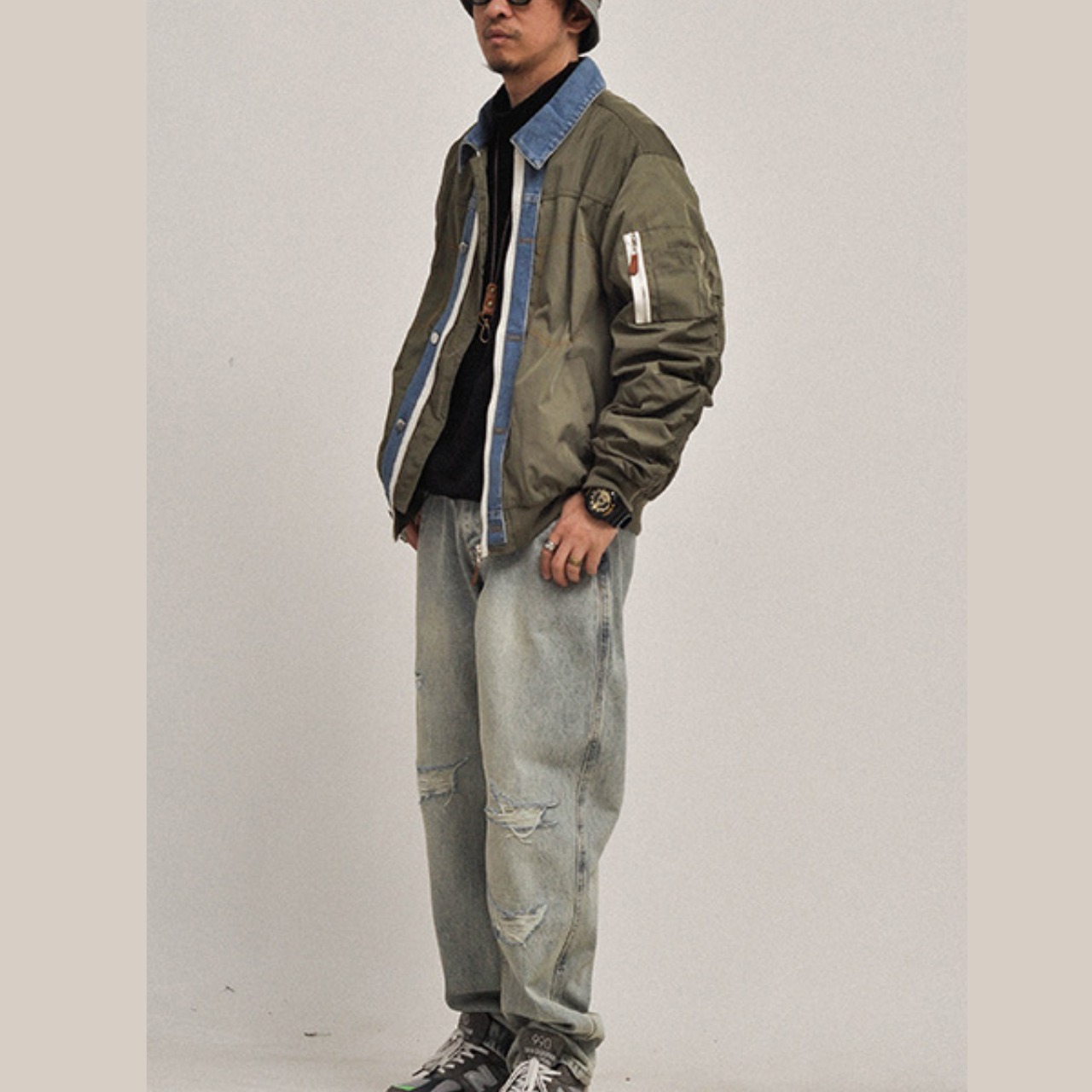 ウォッシュライト ブルーダメージ デニムパンツ N3427 - 7