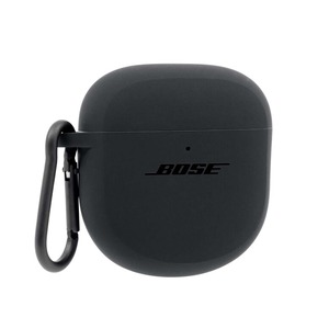 【人気】Bose QuietComfort Earbuds II Silicone Case Cover Bose QC EarbudsⅡを保護する シリコンケースカバー アルミ製カラビナ付き トリプルブラック