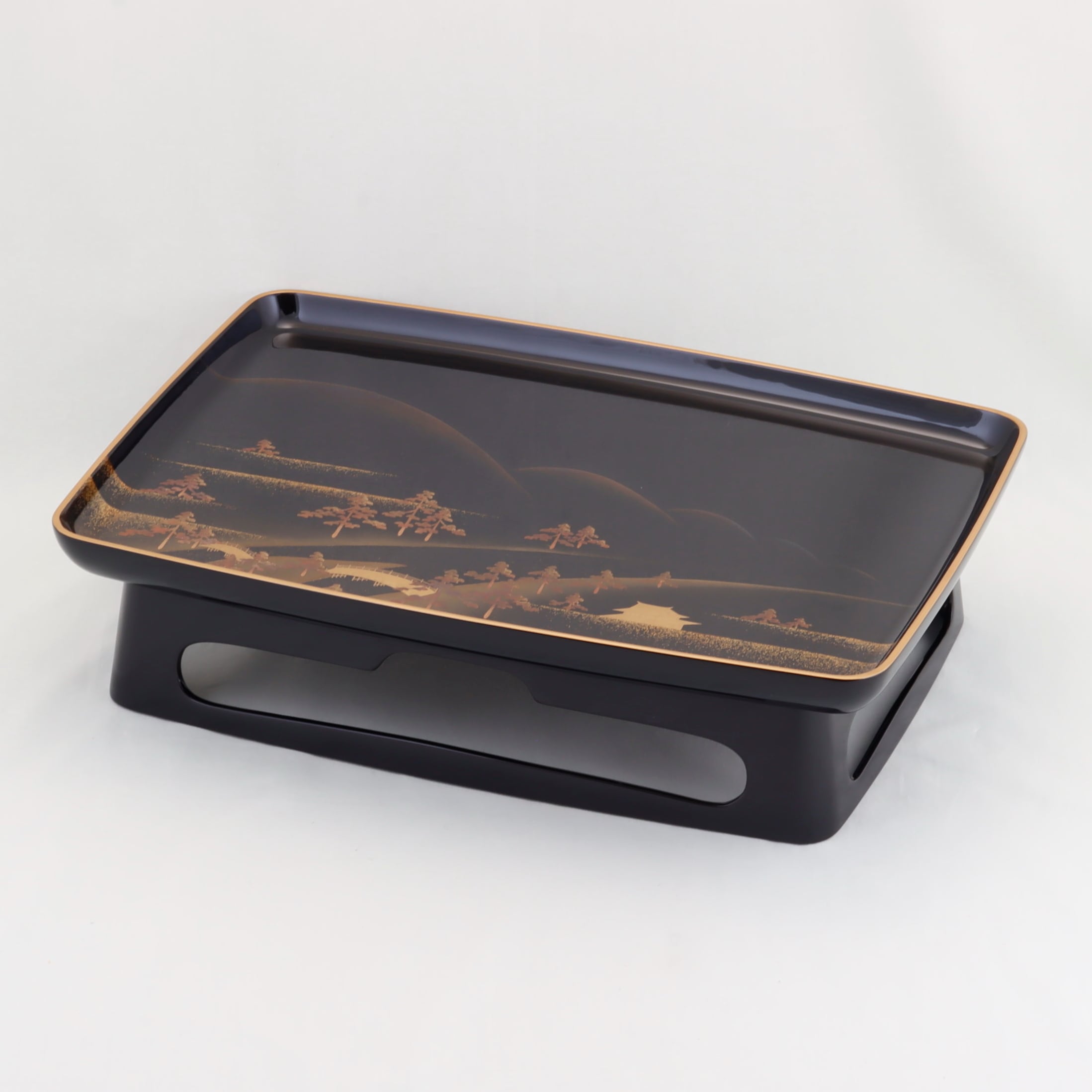 120 輪島塗／胴張形／黒塗／山水蒔絵 | 輪島塗 加藤漆器店 公式