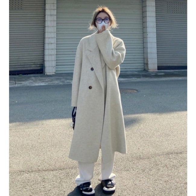 チェスターコート レディース 韓国 ファッション ホワイト/ブラック