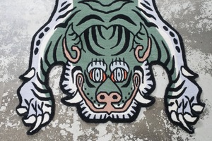 Tibetan Tiger Rug 《Mサイズ•ウール・オリジナル2・フォレストグリーン117》チベタンタイガーラグ