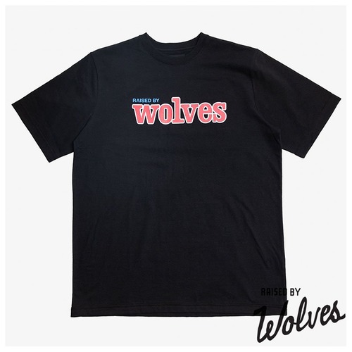 【RAISED BY WOLVES/レイズドバイウルブス】TEAM LETTERING TEE Tシャツ / BLACK ブラック