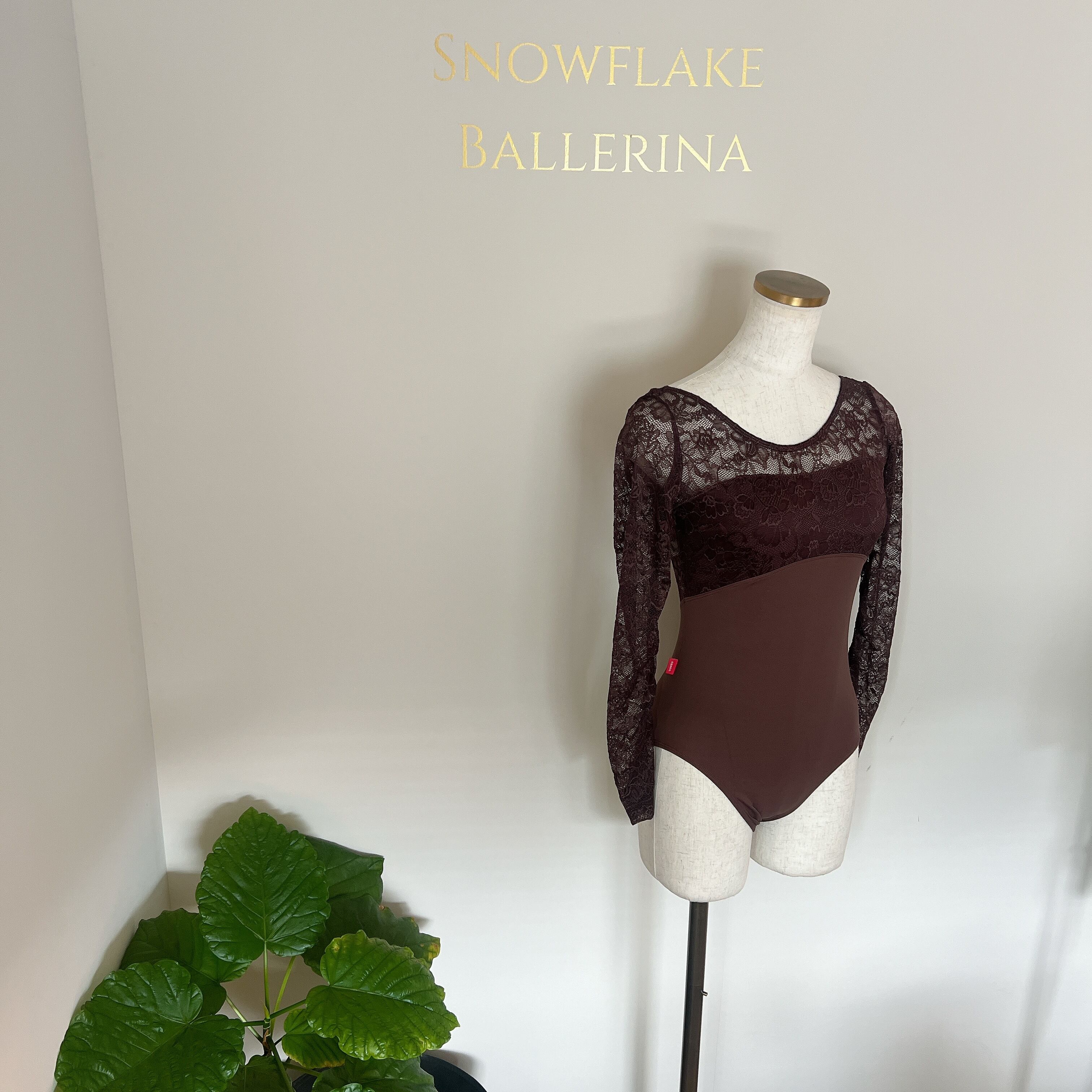 BrownLace ロングスリーブ バレエレオタード | バレエショップ