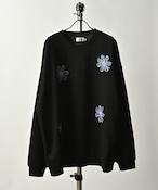 ATELANE random flower embroidery pullover (BLK) 23A-24040