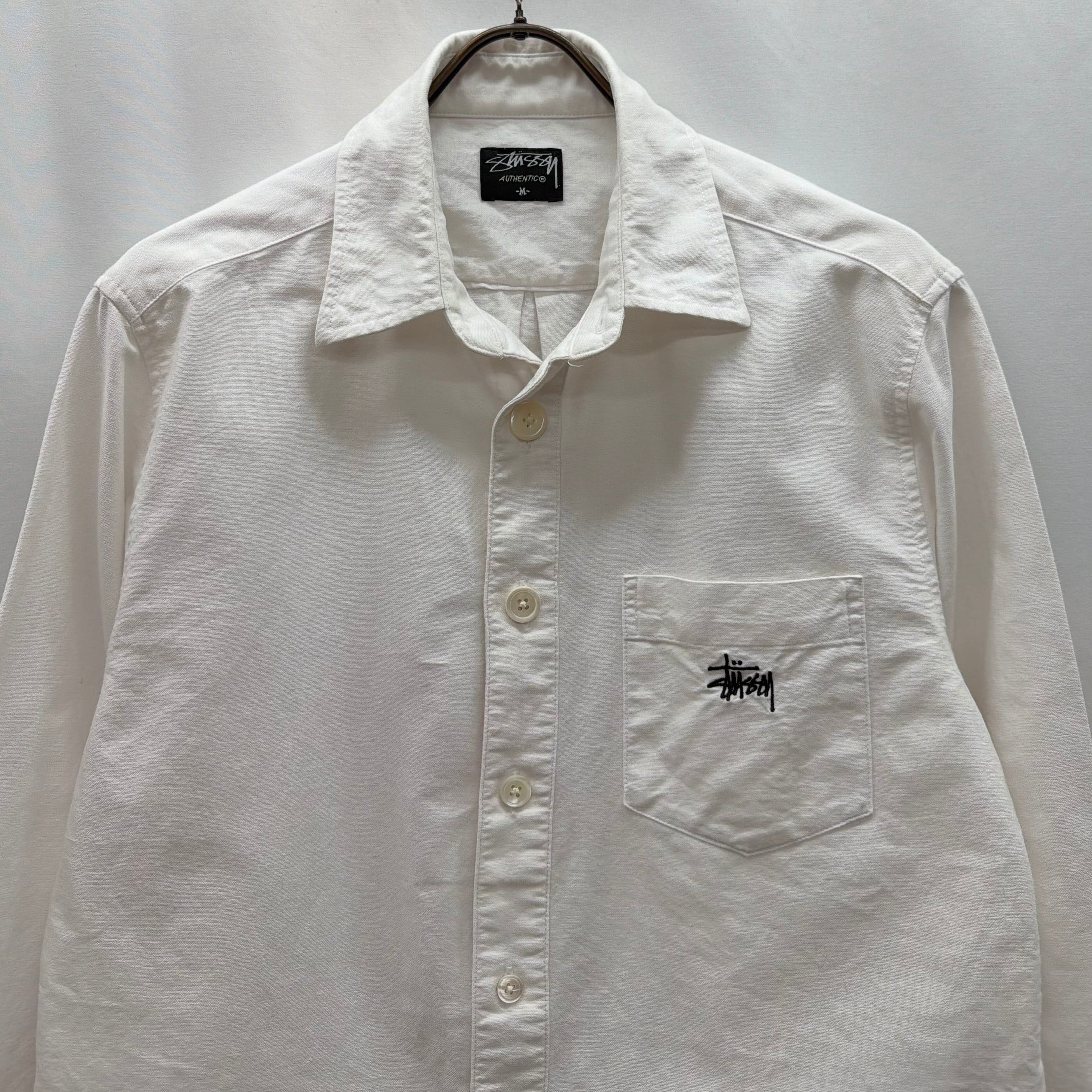 STUSSY】shirt 白シャツ ステューシー | no pain no gain(ノーペイン