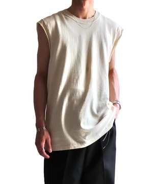 UNUSED / US2476 NO SLEEVE T-SHIRT (IVORY)