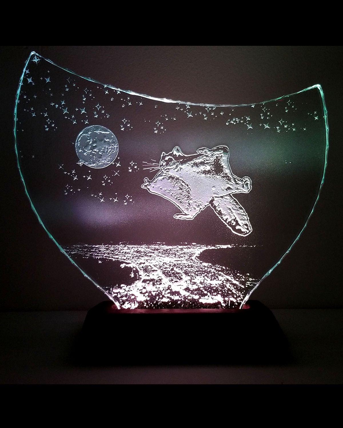 星空舞う モモンガ (ガラス:Mサイズ)