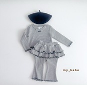 韓国子供服 / Mybebe / 2段リボンカンカンパンツ *XS~XL*