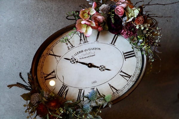 プリザードフラワー ドライフラワー 壁掛けフラワー時計