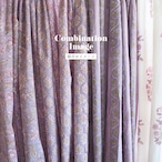 ブロックプリント生地【50cm単位】インド綿 ストライプ柄 くすみパープルグレー×ピンク #26259-PR3