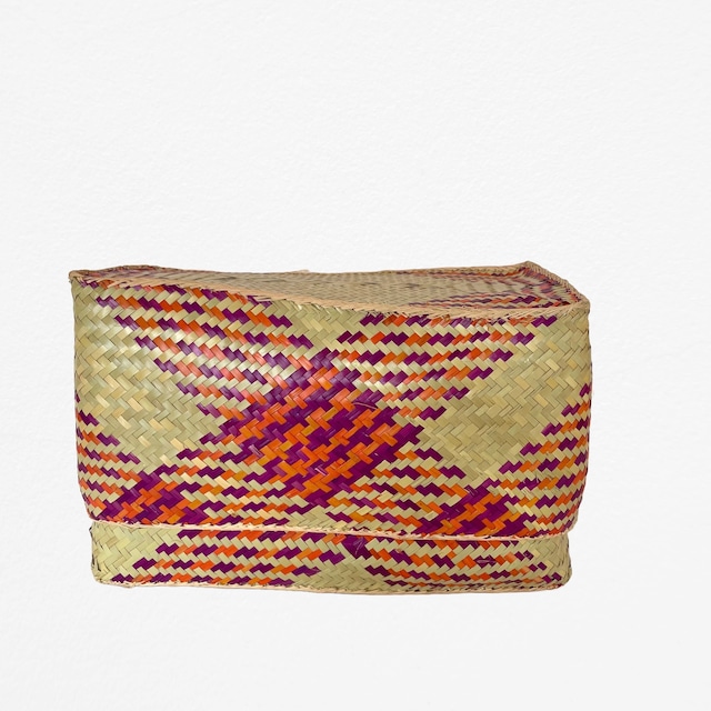 Rectangular colourful basket M w28cm×16.5cm×h16cm四角カラフル蓋付き収納かご