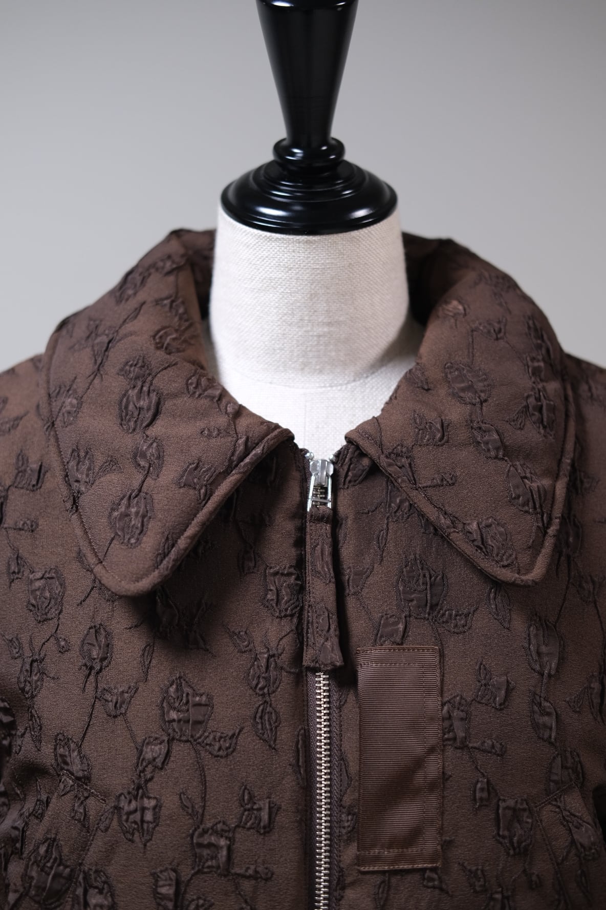 FETICO】 Floral jacquard bomber jacket -brown- | loop