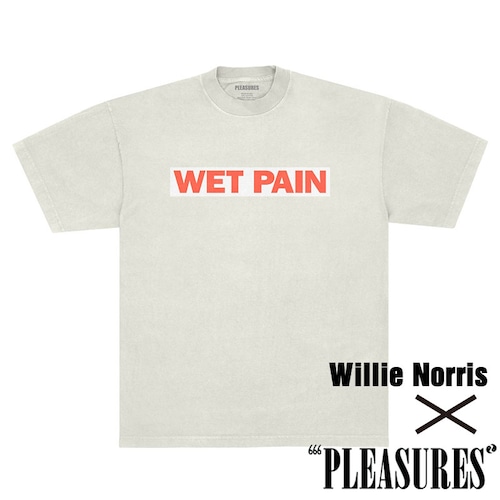 【PLEASURES/プレジャーズ×WILLIE NORRIS】WET PAIN T-SHIRT Tシャツ / CREAM / SP25-12997 セール対象外