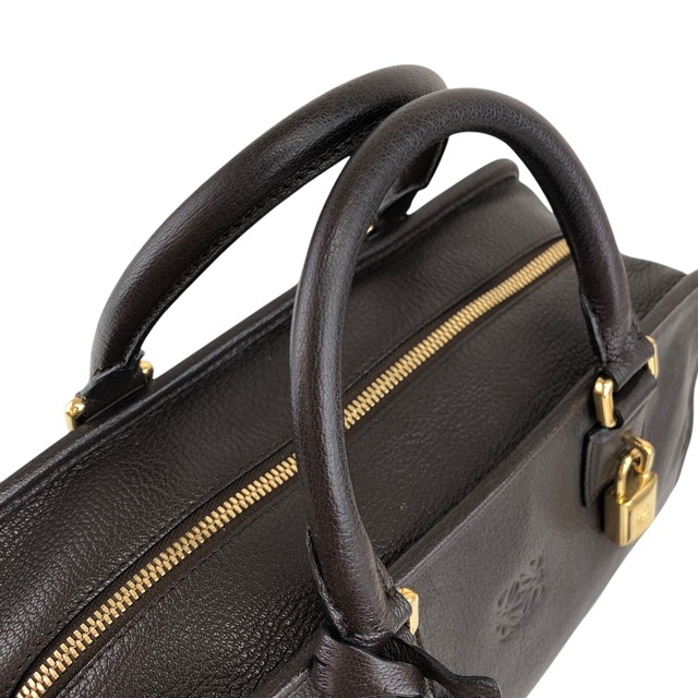 LOEWE ロエベ アマソナ28 ハンドバッグ ブラウン アナグラム レザー ミニボストン vintage ヴィンテージ オールド ddvcpp