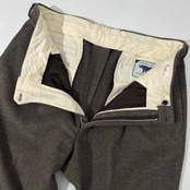PAPAS パパス アンゴラ混 ツータック スラックスパンツ XL/チャコール 系