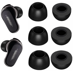 【新着特価】低反発 イヤーピース Bose QuietComfort Earbuds II用 ウレタン製イヤーピース 記憶フォームイヤーチップ Fit in the Case 遮音性 フィット感 装着感向上 S/M/L 3ペアセット ブラック (214QC2B3)