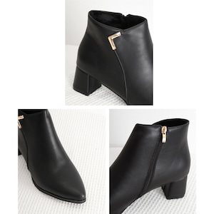 ショートブーツ 裏起毛 レディース 秋冬 韓国 ブーツ 防寒 保温 きれいめ 大人 カジュアル 通勤 通学 ビジネス OL サイドファスナー ローヒール 歩きやすい 痛くない 大人可愛い 大人女子