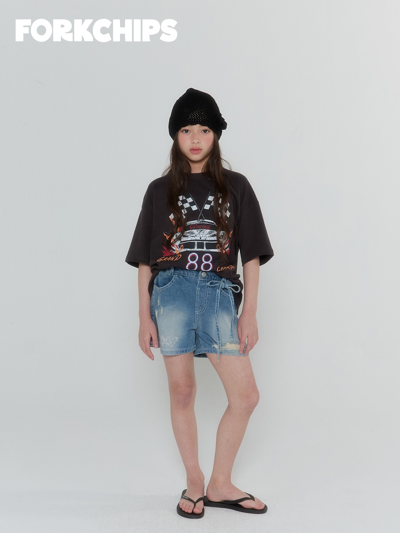 [FORKCHIPS] XO구제반바지 (JS/JM/JL/JXL) / [포크칩스] XO구제반바지 (JS/JM/JL/JXL)