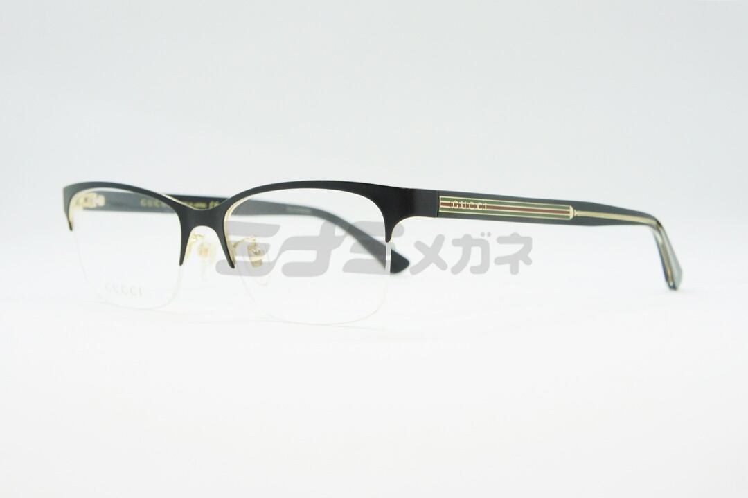 GUCCI メガネ GG0387OJ 001 ハーフリム ナイロール グッチ シェリー