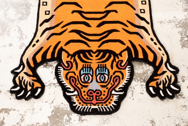 Tibetan Tiger Rug 《Mサイズ•ウール・オリジナル3・トラディショナルオレンジ215》チベタンタイガーラグ