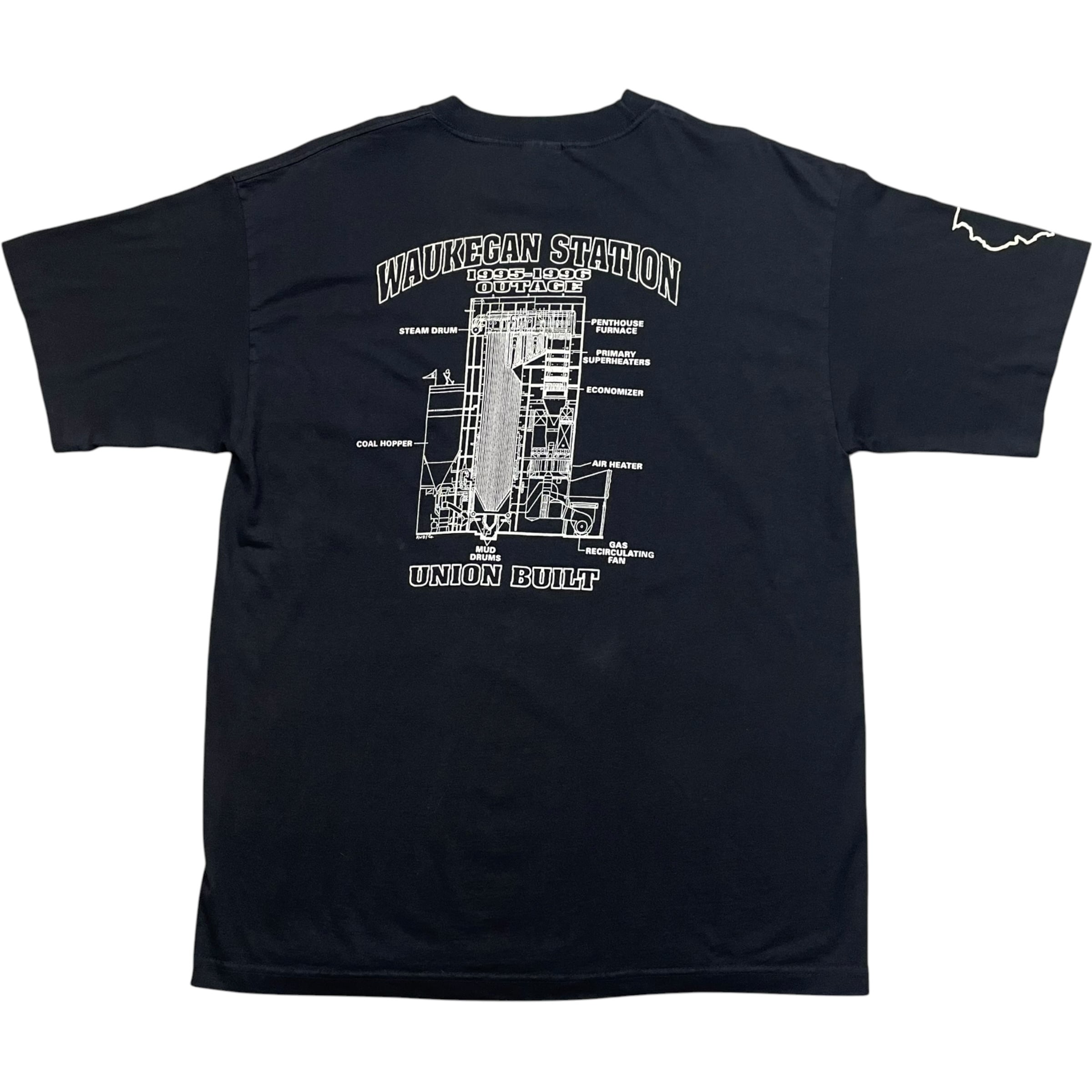 《XL》Murina ムリナ Tシャツ 胸ポケット バックプリント 袖プリント ブラック USA製 90年代 vintage no.10370