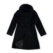 SAGA FURS サガファーズ カシミヤ100% 毛皮 ファー付き コート サイズ 11 /ブラック/レディース/本毛皮