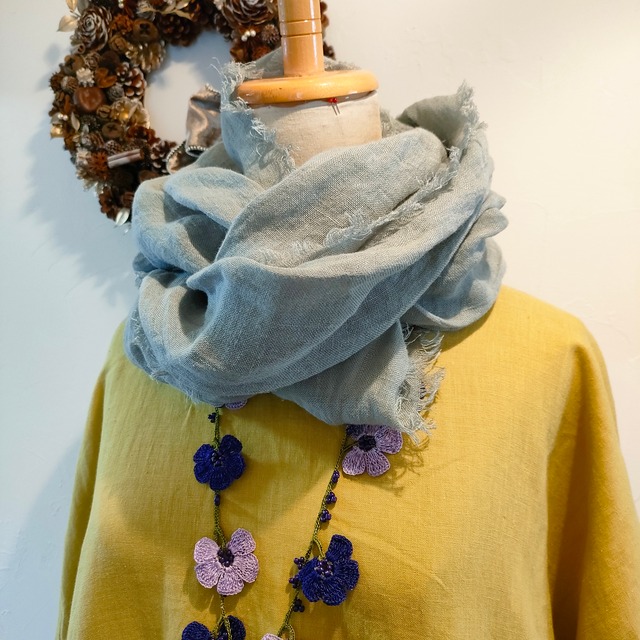 リネンのスヌード　まきまき