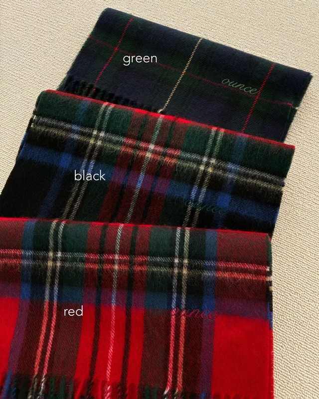(予約) ounce / Check wool muffler 3color