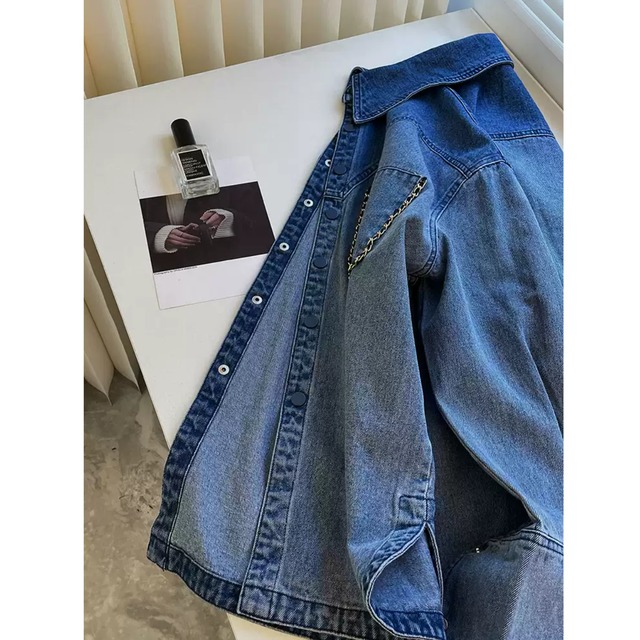 【チェーンポケットデニムシャツ】P00199