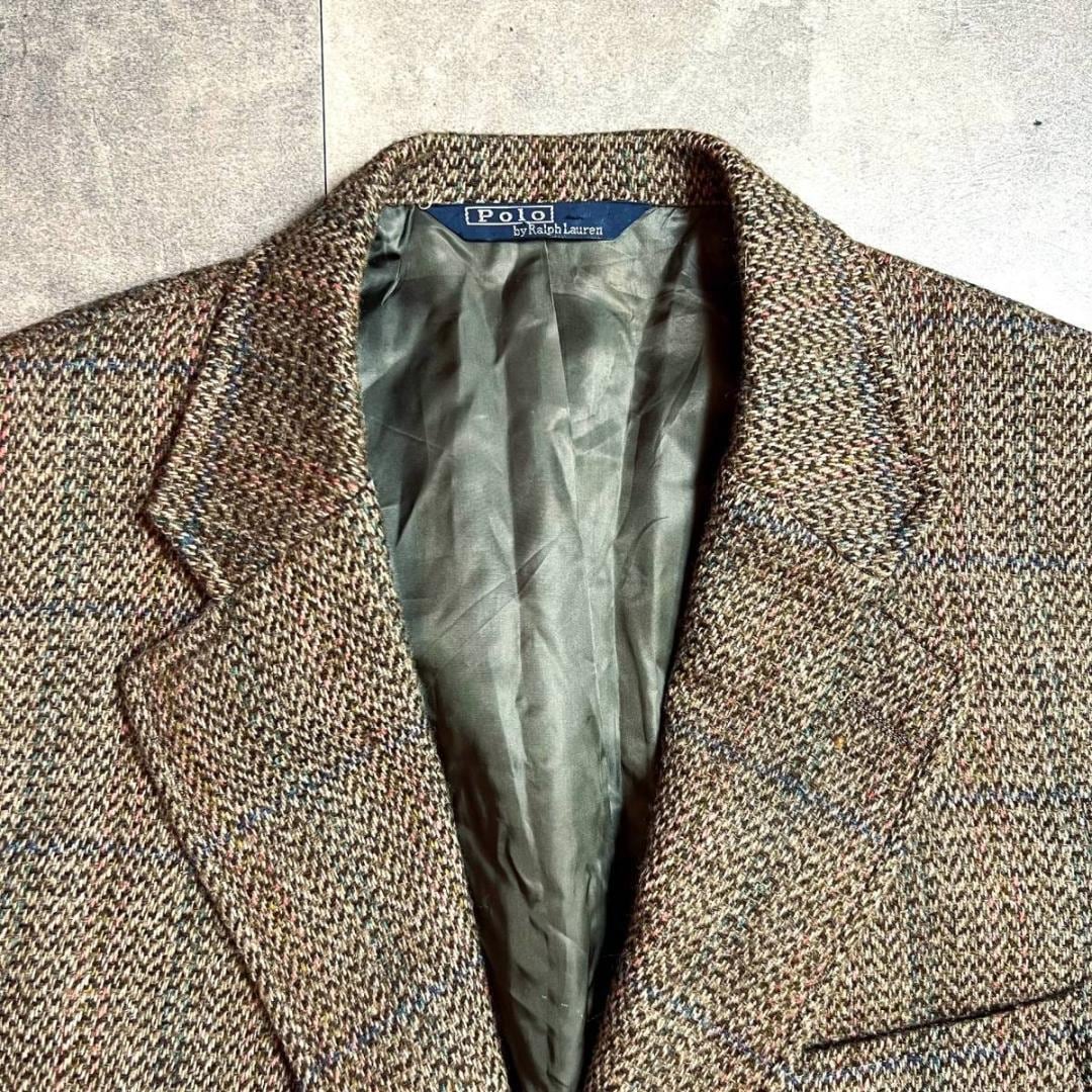 80's～90's Made In USA POLO Ralph Lauren Tweed Blazer In Brown