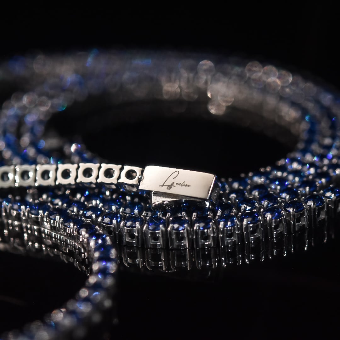Lucliss 316L ダークブルー テニスネックレス（3mm）50cm 316L Dark blue tennis necklace【3mm】 | ✯Lucliss Jewelry✯