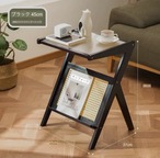 サイドテーブル 竹製 雑誌ラック付き リビングルーム 寝室