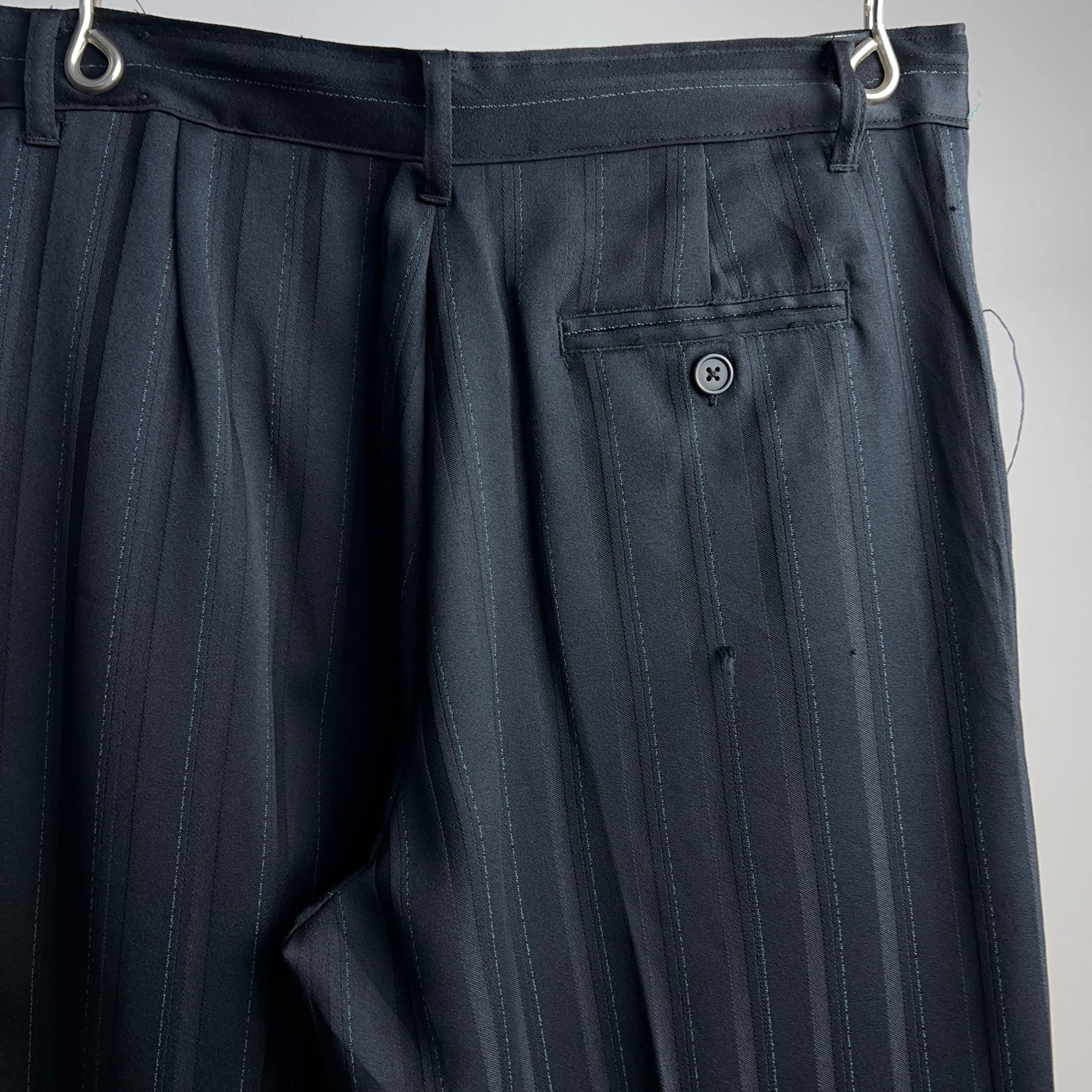 Stripe Slacks Pants W30 ストライプ スラックス ブラック Stripe Slacks Pants W30 ストライプ スラックス ブラック